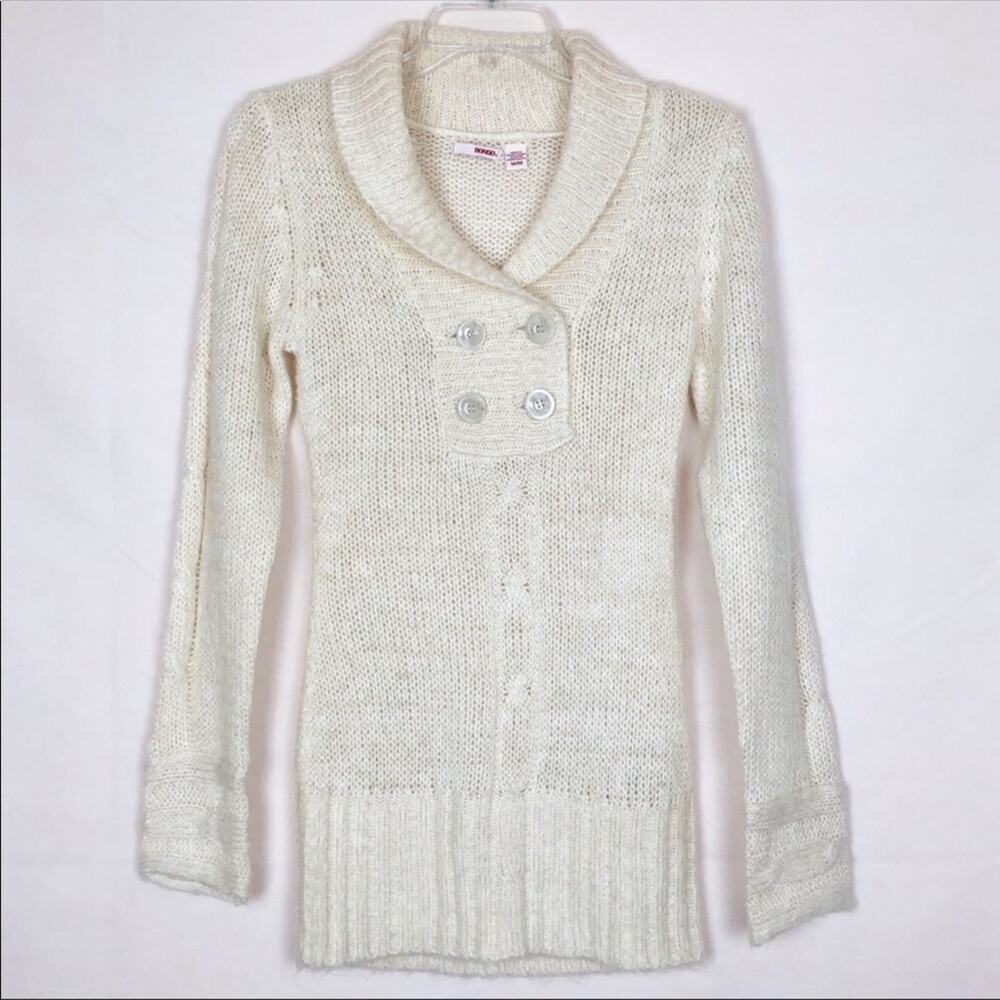 Bongo Y2K Pullover Cream Knit Sweater Juniors Size Medium